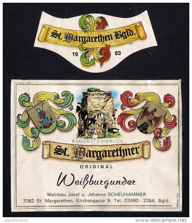 # WEISSBURGUNDER 1983 SCHEUHAMMER St.MARGARETHEN AUSTRIA  Wine Label Wein Vino Vin Etiquette Etiqueta Etikett - Sonstige & Ohne Zuordnung