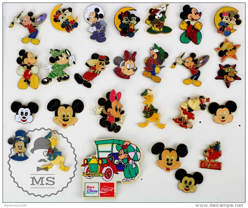 27 Walt Disney Characters Pin Collection - Mickey Mouse, Minnie, Donald #PLS - Disney