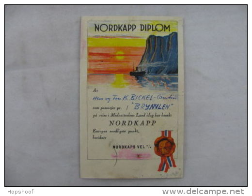 Postcard North Cape Norway Norge Norwegen Nordkapp Diplom Sunset Ship Iceberg - Andere & Zonder Classificatie