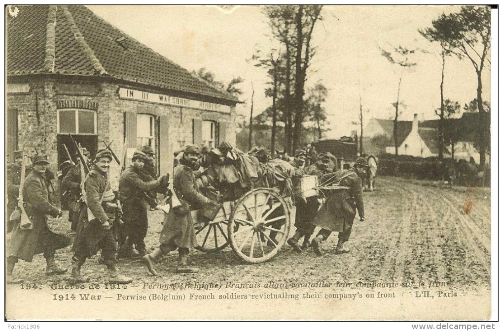 CPA  PERWISE, Guerre De 1914, Soldats Français Allant Ravitailler Leur Compagnie Sur Le Front 11127 - Perwez