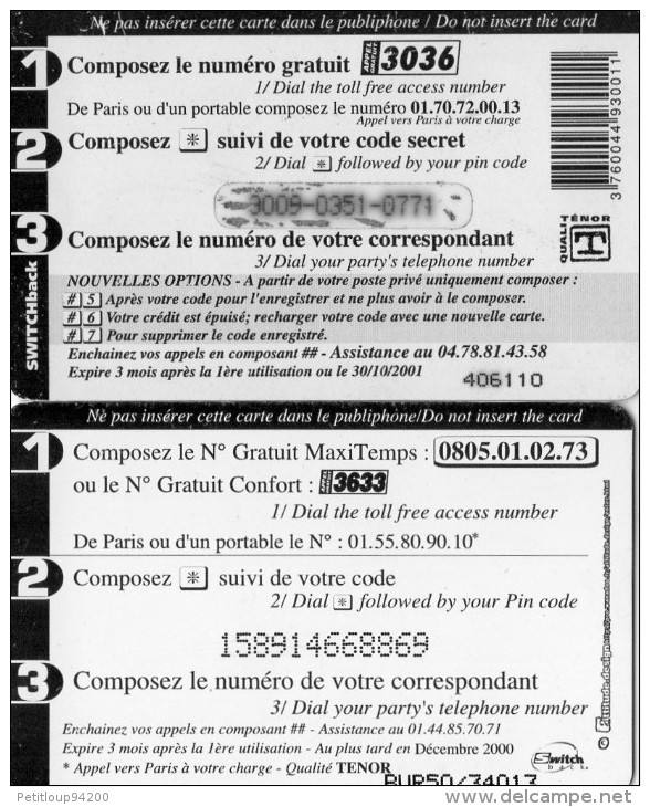 CARTES PREPAYEES LA BURALISTE 50 F  (lot De 2) 0771 - Autres & Non Classés