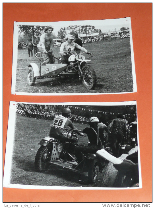 Lot  De 2 Anciennes Photos, Sport, Course De Side-car, Moto, Moto-cross Motos - Sports