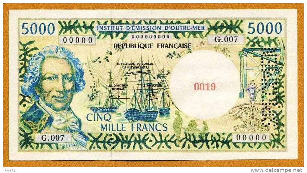 Copie/Fac-similé 5000F "BOUGAINVILLE" Specimen  UNC - Papeete (Polynésie Française 1914-1985)