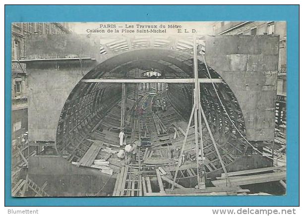 CPA Les Travaux Du Métro - Caisson De La Place Saint-Michel PARIS - Metro, Stations