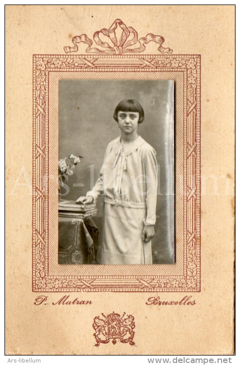 Photo-carte De Visite / CDV / Enfant / Child / Jeune Fille / Girl / Meisje / Photo P. Matran / Bruxelles - Anciennes (Av. 1900)