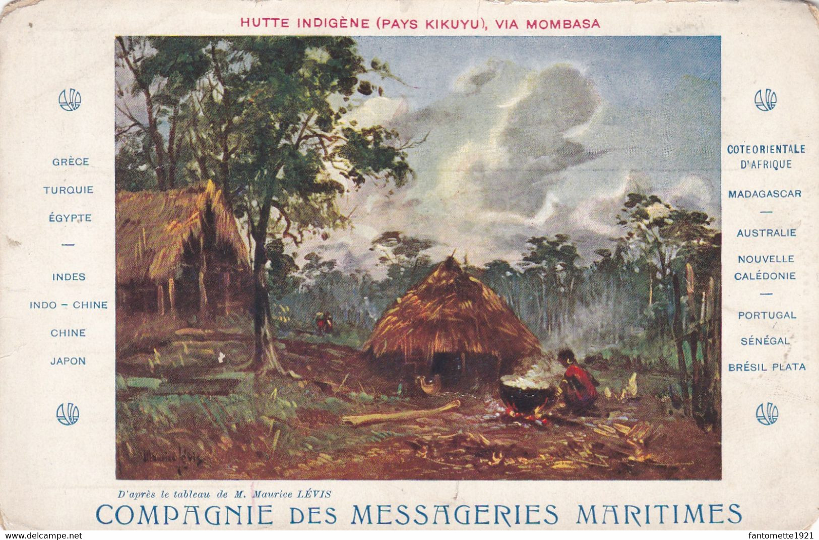 CIE DES MESSAGERIES MARITIMES /HUTTE INDIGENE (PAYS KIKUYU (DIL4) - Werbepostkarten