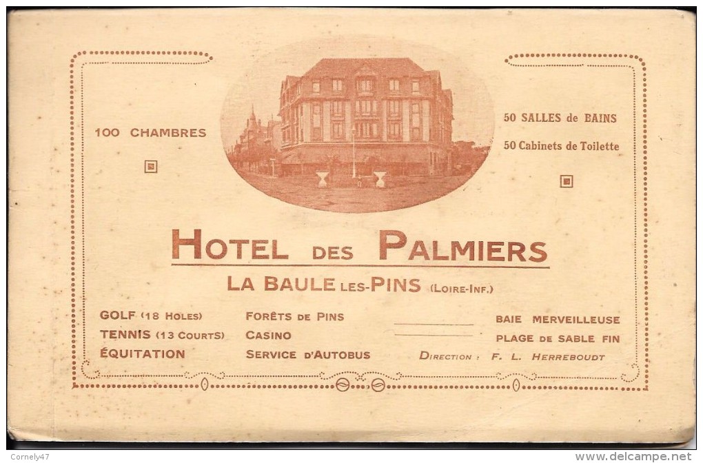 44 La BAULE Les Pins HOTEL " Les Palmiers " Carnet 12 Vues - Hotels & Restaurants