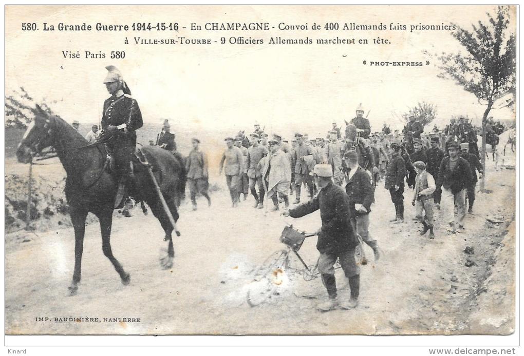 CPA.   VILLE SUR TOURBE ..400 ALLEMANDS FAIT PRISONNIER.S...GUERRE 1914-15-16...  1916 Scan. - Ville-sur-Tourbe