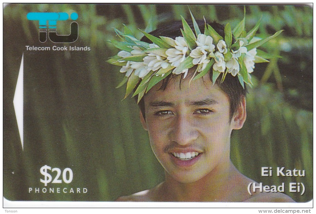 Cook Islands, COK4, $20, Ei Katu- Tiare Maori, Mint, 2 Scans. - Isole Cook