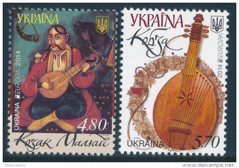 UKRAINE, EUROPA 2014  "National Music Instruments"  Set Of 2v** - 2014