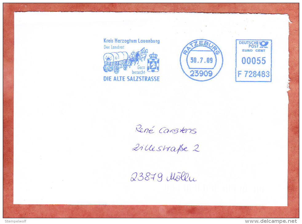 Brief, Francotyp-Postalia F728483, Kreis Herzogtum Lauenburg Alte Salzstrasse, 55 C, Ratzeburg 2009 (79395) - Covers & Documents