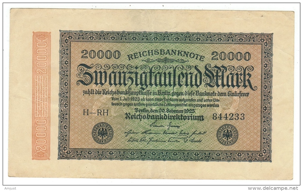 Allemagne // Deutschland // Billet 20000  Marks Type 1923 - 20000 Mark