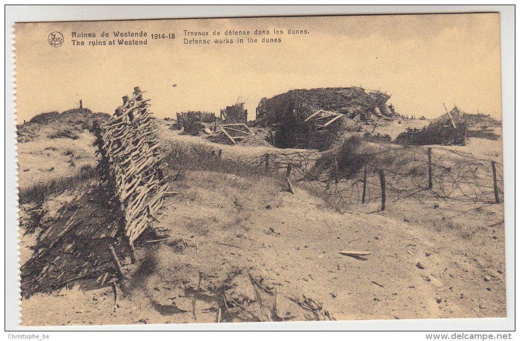 Ruines De Westende 1914-18, Travaux De Défense Dans Les Dunes (pk22739) - Westende