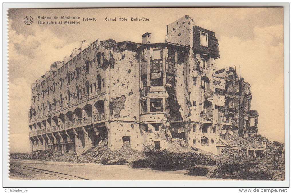 Ruines De Westende 1914-18, Grand Hôtel Belle Vue (pk22740) - Westende