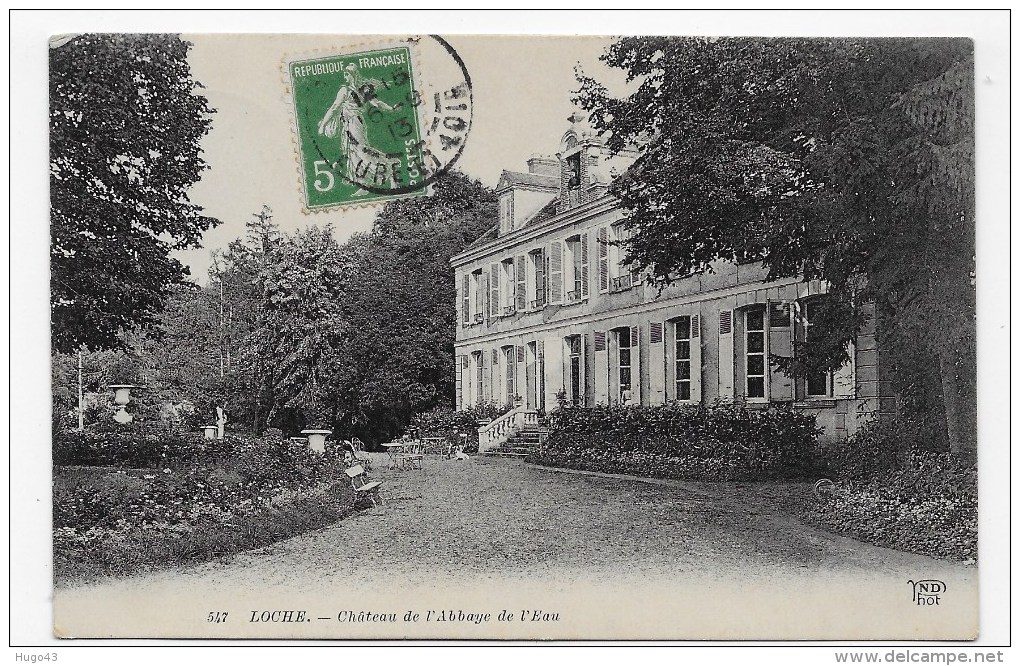 (RECTO / VERSO) LOCHE EN 1913 - N° 547 - CHATEAU DE L' ABBAYE DE L' EAU - BEAU CACHET - Other & Unclassified