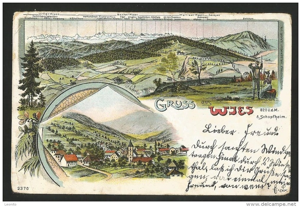 WJES WIES Schopfheim Lörrach Urner-Berner-Walliseralpen 1901 - Schopfheim