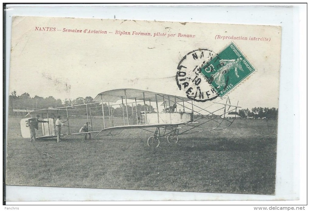 NANTES-Semaine D'Aviation-Biplan Farman,piloté Par Renaux - Nantes