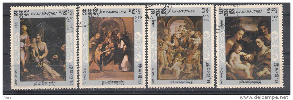 Kampuchea 1984    Painter Correggio 4 Different    (a2p7 ) - Andere & Zonder Classificatie