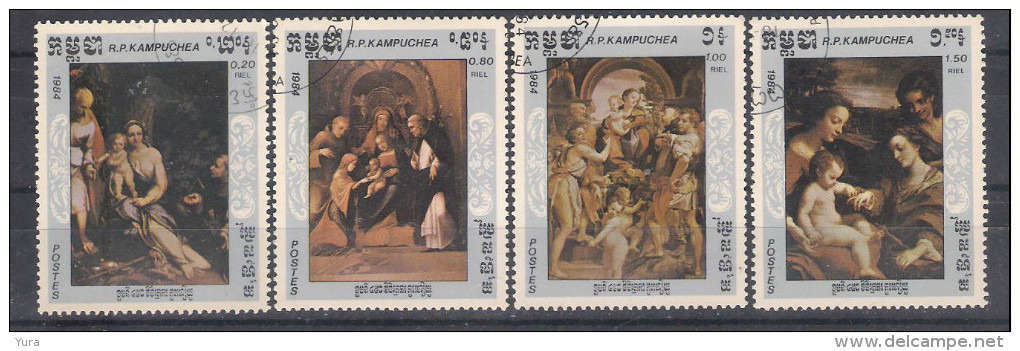 Kampuchea 1984    Painter Correggio 4 Different    (a2p7 ) - Otros & Sin Clasificación