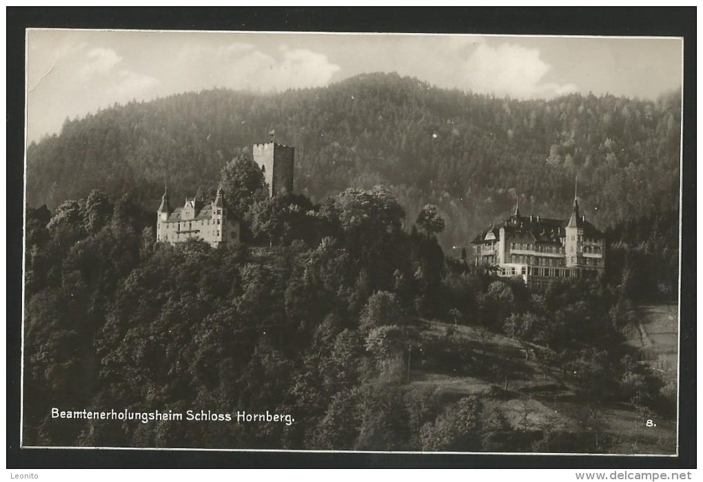 SCHLOSS HORNBERG Beamtenerholungsheim Schwarzwald Freiburg Bahnpost-Stempel Konstanz 1930 - Hornberg