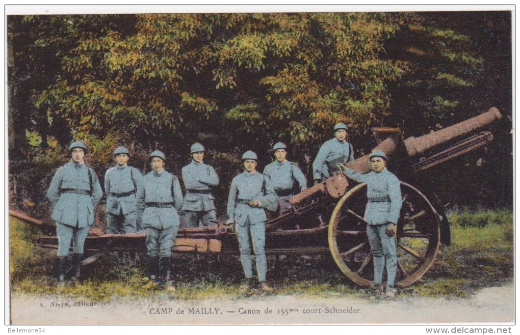 Cpa Guerre 1914-18 - Canon De 155 Mm Court Scheinder - Guerre 1914-18