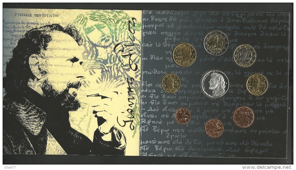 Officia-Original-Authentic Triptych "RITSOS" With 10 EURO Silver Proof Coin And All 2009 EURO Coins BU!! - Griekenland