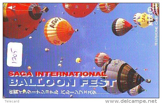 Telecarte  JAPON * Sport * MONTGOLFIERE (1205)  * Hot Air Balloon * Ballon * Aerostato  * PHONECARD JAPAN * - Sport