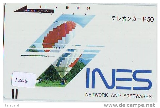 Telecarte  JAPON * Sport * MONTGOLFIERE (1206)  FRONT BAR 110-566 * Hot Air Balloon * Ballon PHONECARD JAPAN * - Sport