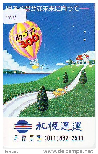 Telecarte  JAPON * Sport * MONTGOLFIERE (1211)  * Hot Air Balloon * Ballon * Aerostato  * PHONECARD JAPAN * - Sport