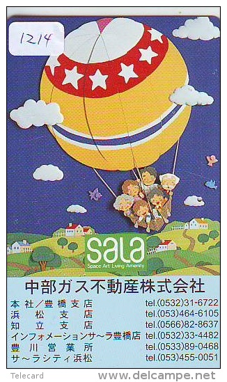 Telecarte  JAPON * Sport * MONTGOLFIERE (1214)  * Hot Air Balloon * Ballon * Aerostato  * PHONECARD JAPAN * - Sport