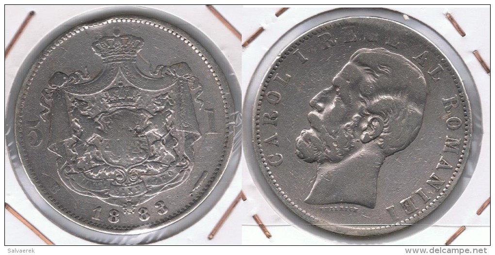 RUMANIA  CAROL I 5 LEI 1883 PLARA SILVER Z - Rumania