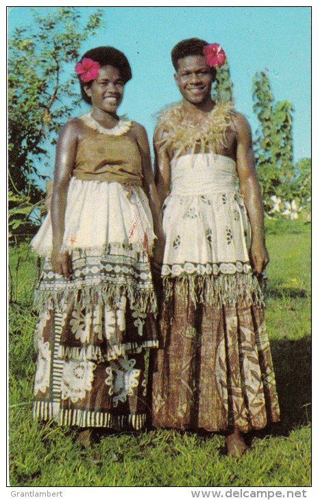 Traditional Dress, Couple, Fiji - Stinsons 1060 Unused, Probably 1960s - Fiji