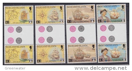 Falkland Islands 1991 Discovery Of America 4v  Gutter ** Mnh (24530) - Falklandeilanden