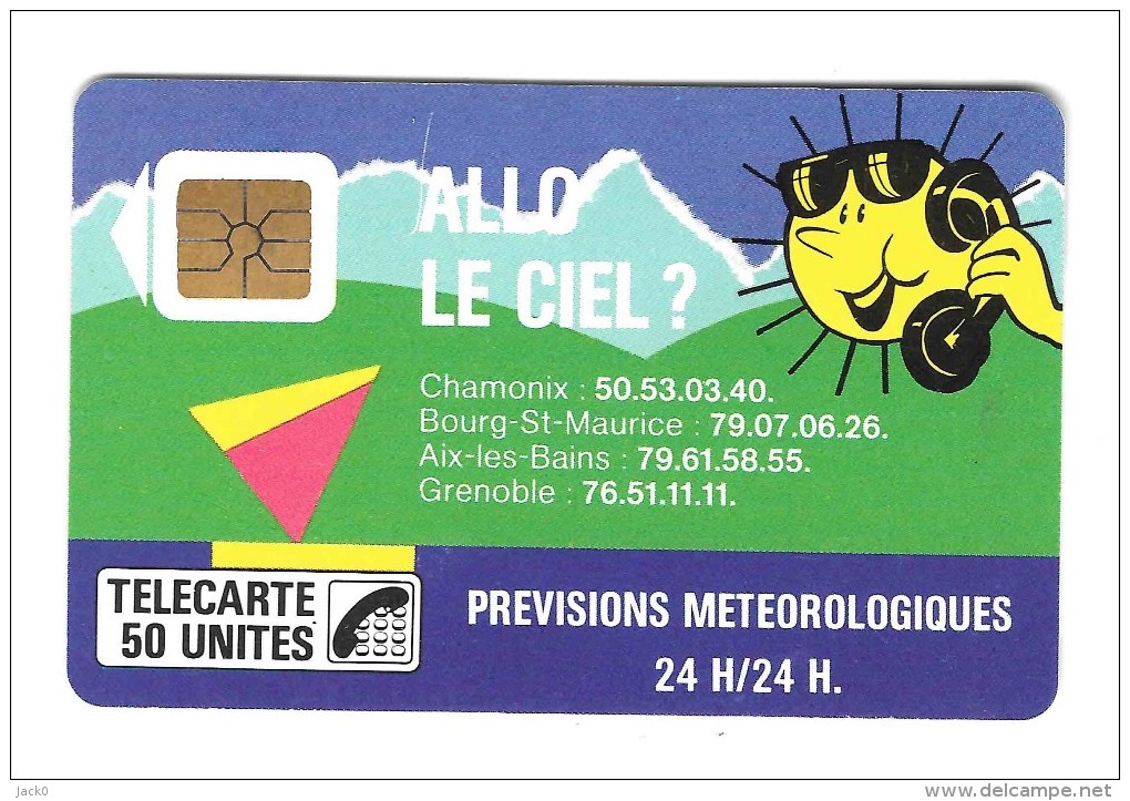 Télécarte  F 25, ALLO LE  CIEL, 50 U , Cote  130 €, 1988, 58 000  Ex - 1988