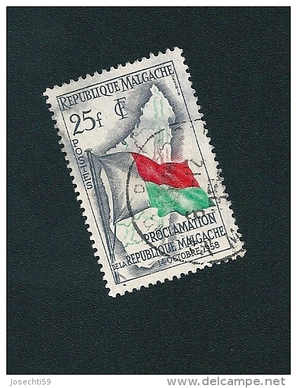 N° 339 Proclamation De La République 25 Frs 1958 Oblitéré Malgache - Madagaskar (1960-...)