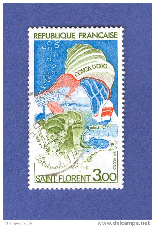 * 1974 N° 1794 GOLFE DE SAINT FLORENT CORSE OBLITÉRÉ YVERT 0.70 € - Gebraucht