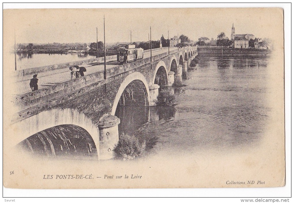 LES PONTS-DE-CE. -  Pont Sur La Loire. Le Tramway. Belle Carte - Les Ponts De Ce