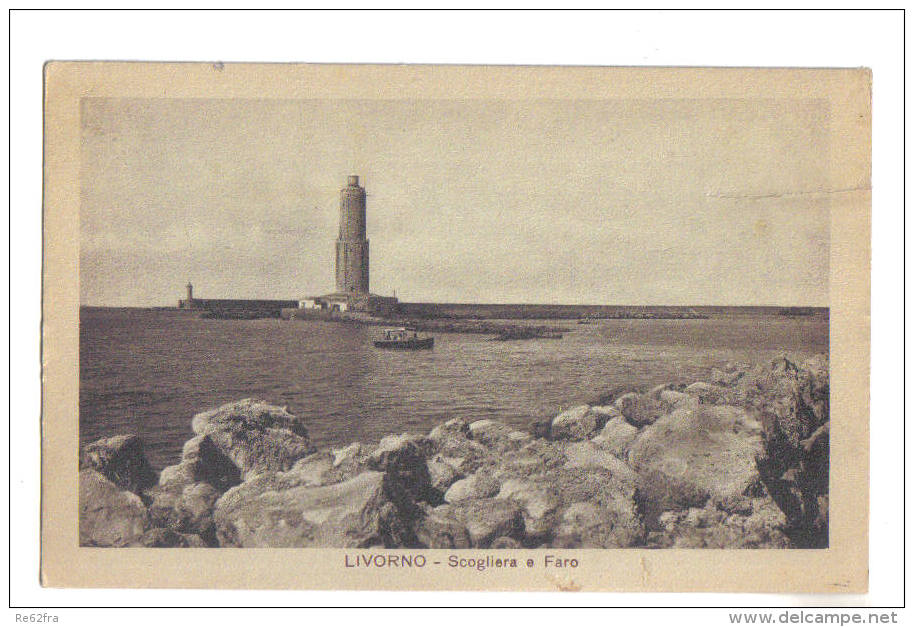 Livorno, Scogliera E Faro - F.p. - Anni 1910 - Livorno