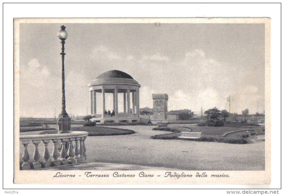 Livorno, Terrazza Costanzo Ciano  Padiglione Della Musica - F.p. - Anni 1920/1930 - Livorno