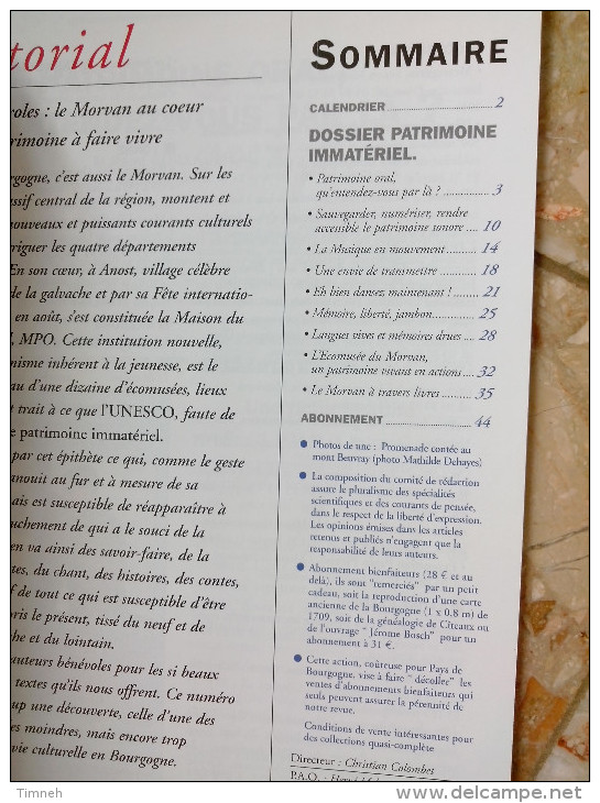 N°226 Septembre 2010 REVUE - PAYS DE  BOURGOGNE - GESTES ET PAROLES LE MORVAN AU COEUR ! Chant Danse Musique Conte Récit - Bourgogne