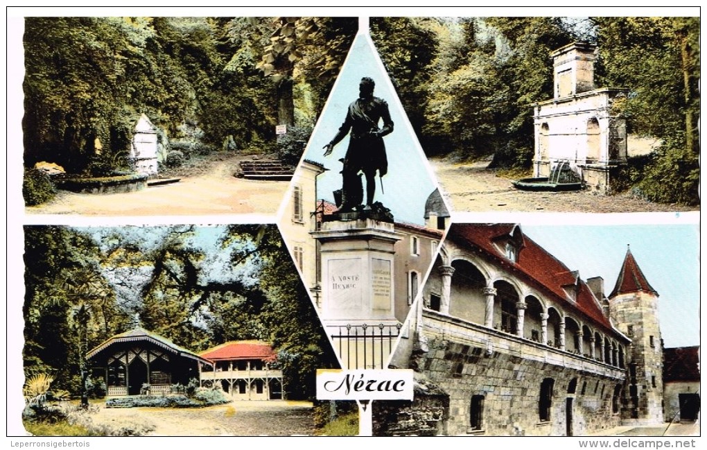 Carte Postale NERAC (LOT&GARONNE) La Garenne - Fontaine Du Dauphin - Henri IV - Le Chalet - Le Château - Nerac