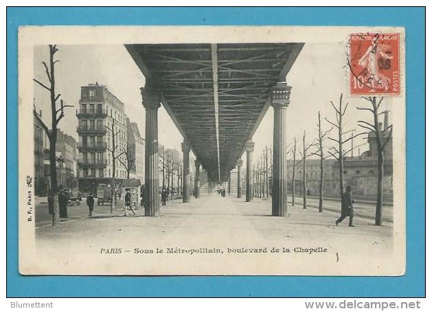 CPA Sous Le Métropolitain Aérien, Boulevard De La Chapelle PARIS - Metro, Stations