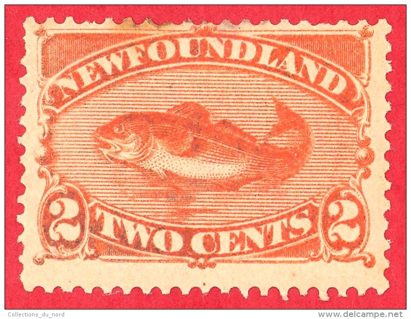 Canada Newfoundland # 48 - 2 Cents - Mint - Dated  1880-96 - Cod / Morue - 1865-1902