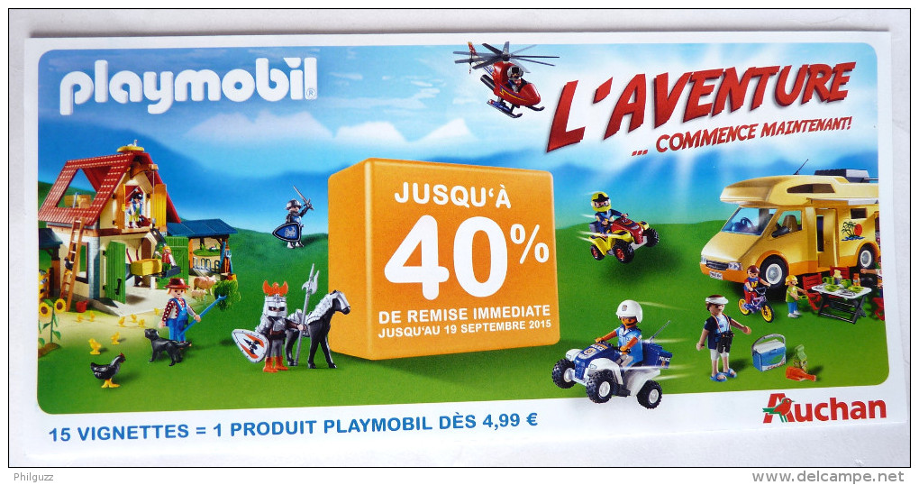 PLAYMOBIL FLYERS PUBLICITAIRE DEPLIANT 5 VOLETS Pour AUCHAN - Playmobil