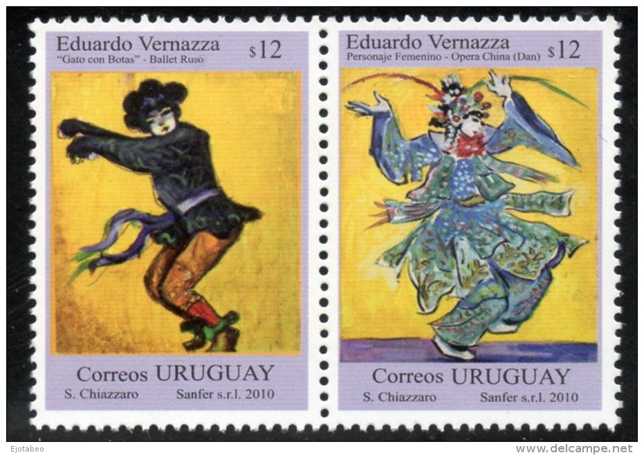 1124  URUGUAY  2010  Pintores Nacionales: Eduardo Vernazza Y Carmelo Arden Quin - Uruguay