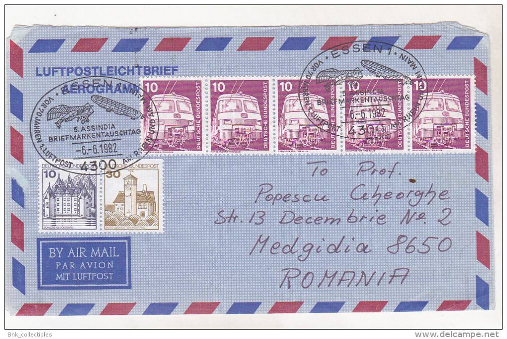 Germany Aerogramme - Circulated 1982 To Romania - Briefomslagen - Gebruikt