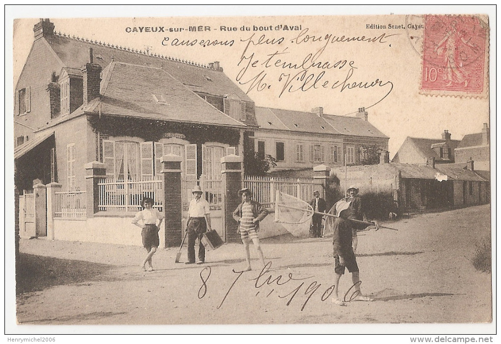 Somme -80 - Cayeux Sur Mer - Rue Du Bout D'aval Animée Filet De Peche 1906 - Cayeux Sur Mer