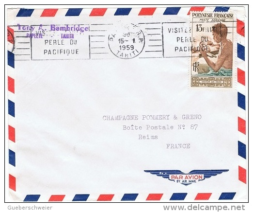 COL-L43 - POLYNESIE Belle Lettre Par Avion Pour Reims Avec PA N° 1 - Briefe U. Dokumente