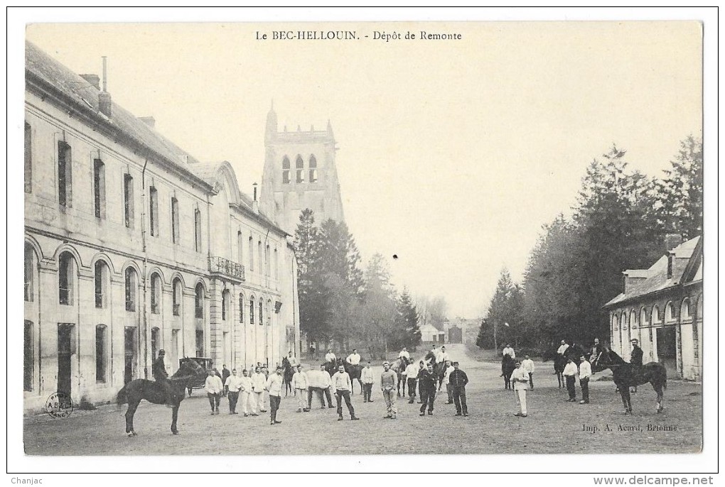 Cpa: 27 Env. D´EVREUX - LE BEC HELLOUIN - Dépot De Remonte (Militaire, Chevaux) - Autres & Non Classés