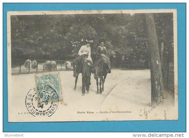 CPA PARIS VECU - Promenade à Cheval Au Jardin D´Acclimatation - Parks, Gardens